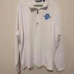 NWT Indiana State Sycamores Adult 2XL DryTec White Quarter-Zip Pullover